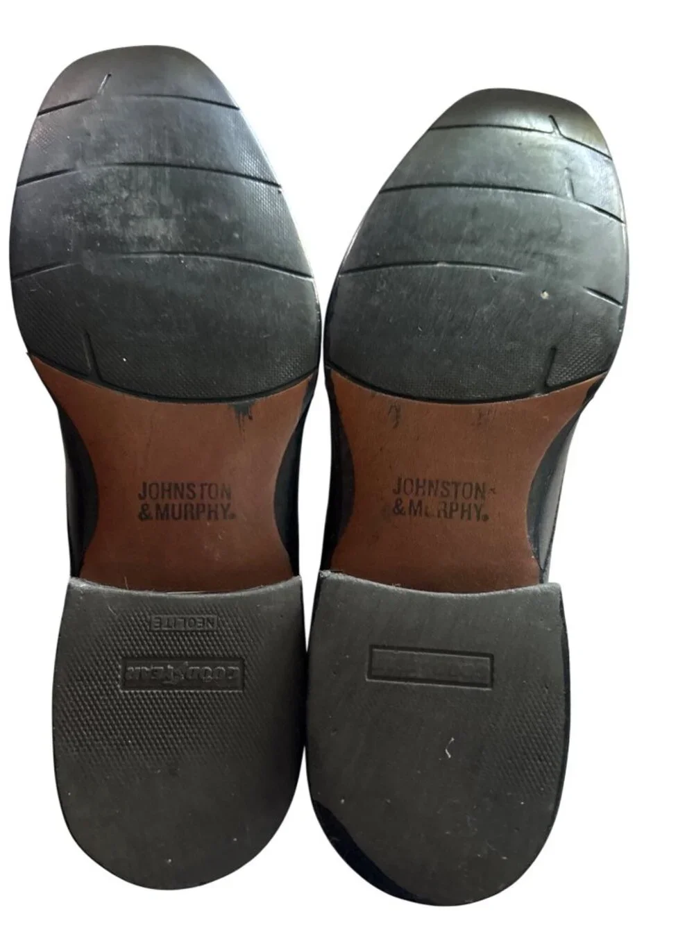 Johnston & Murphy Mens Black Leather Oxford Dress Shoes Size 10.5 M